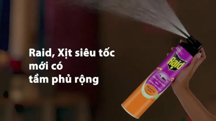 Bình xịt Raid Thuốc Diệt Muỗi Hiệu Quả cho gia đình